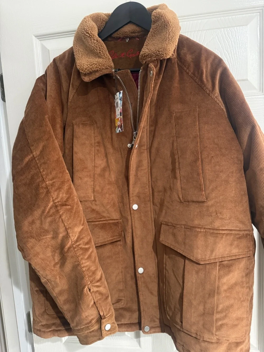 Robert Graham Brown Corduroy Field Jacket with Shearling Collar - Picture 5 of 5